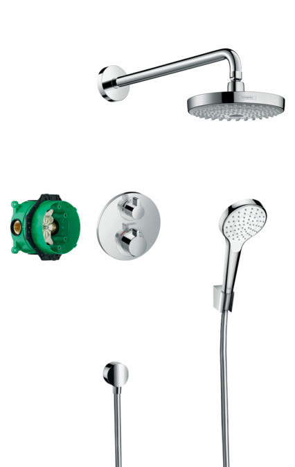 Душевая система с термостатом для душа, встраиваемая, хром Hansgrohe Ecostat E 27295000
