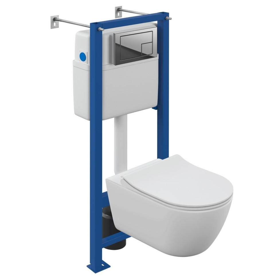 Комплект NATURE OVAL CO DPL EO slim инсталляция VECTOR кнопка CORNER пластик хром глянцевый