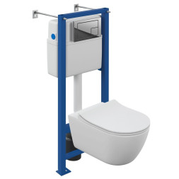 Комплект NATURE OVAL CO DPL EO slim инсталляция VECTOR кнопка CORNER пластик хром глянцевый