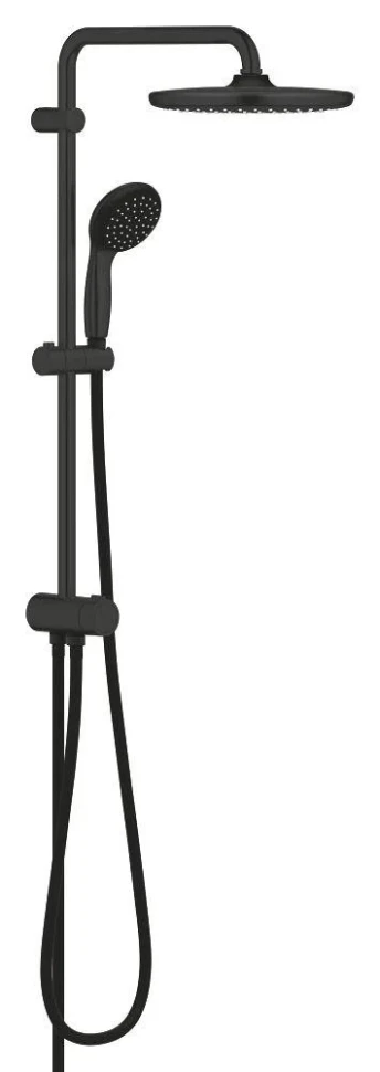 Душевая система с переключателем, черный матовый Grohe Vitalio Start System QuickFix 250 266802430