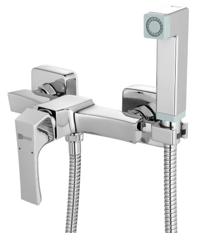 LM4518C Юнит Смеситель настенный с гигиеническим душем, хром (к/к 8)