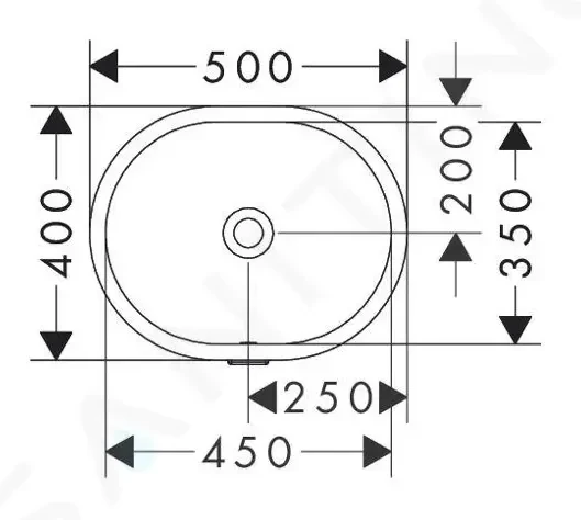 Раковина встраиваемая снизу 45, белая Hansgrohe Xuniva U 60153450