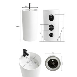Раковина отдельностоящая ABBER Bequem AC2132 белая