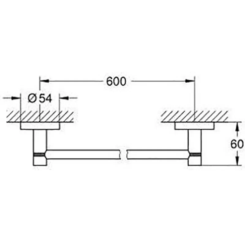 Держатель для банного полотенца 600, хром Grohe Essentials 40366001