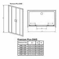 Душевая дверь 1800х1900, прозрачное стекло, хром Radaway Premium Plus DWD 180 33373-01-01N