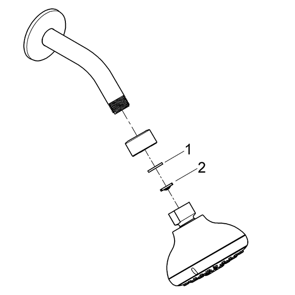 Верхний душ с кронштейном, хром Grohe Tempesta 26088001