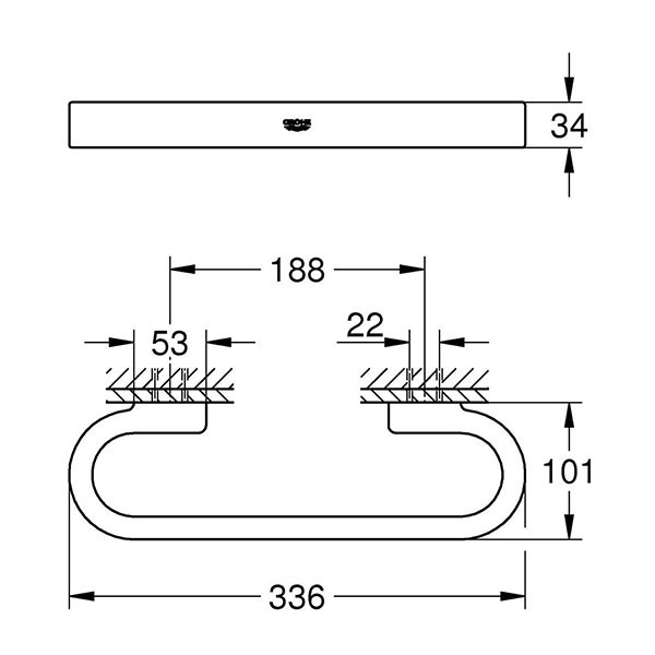 Ручка для ванной 300, хром Grohe Selection 41064000