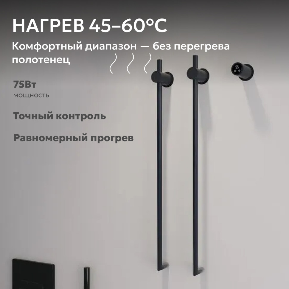 Полотенцесушитель электрический ABBER Charme AH4002MB черный матовый