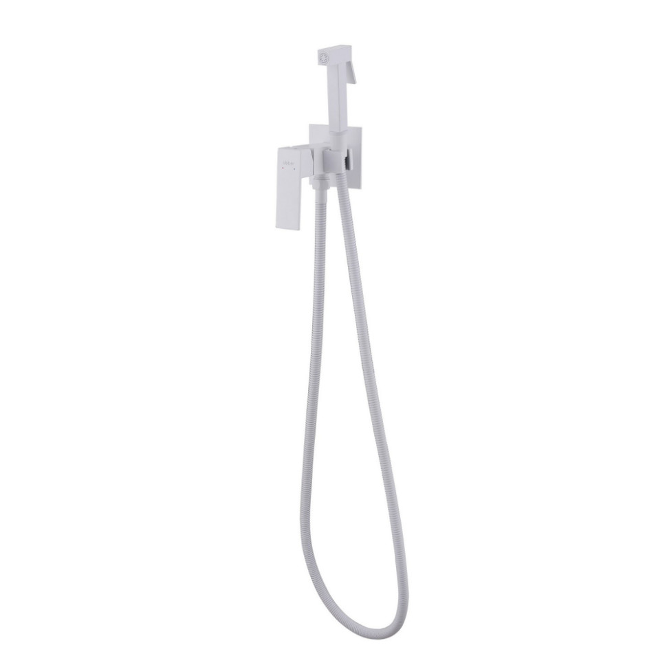 Смеситель ABBER Daheim AF8226W с гигиеническим душем,белый матовый