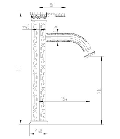 Смеситель для умывальника монолитный LEMARK JASMINE  -  LM6609ORB
