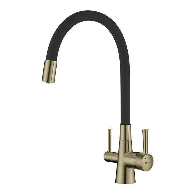 LM3075B COMFORT Смеситель для кух с гиб излив, с подключ к фильтру питьевой воды, бронза
