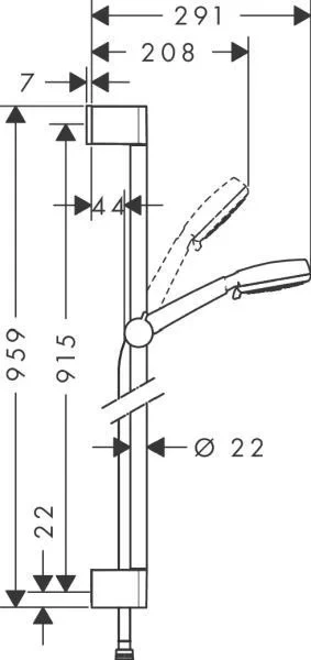 Душевой гарнитур 900, хром Hansgrohe Crometta 100 Vario 26657400