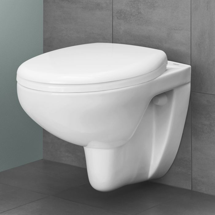 Унитаз подвесной безободковый Grohe bau ceramic в комплекте с сиденьем, микролифт
