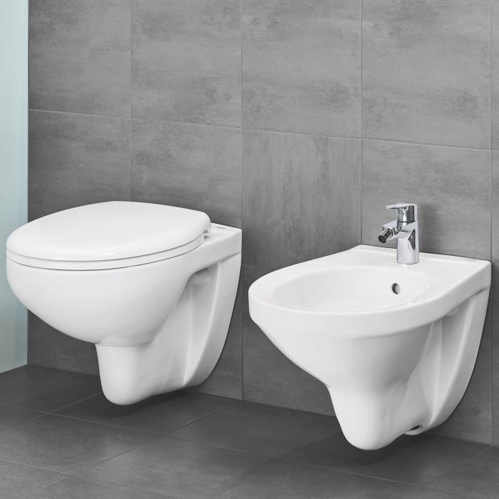 Унитаз подвесной безободковый Grohe bau ceramic в комплекте с сиденьем, микролифт