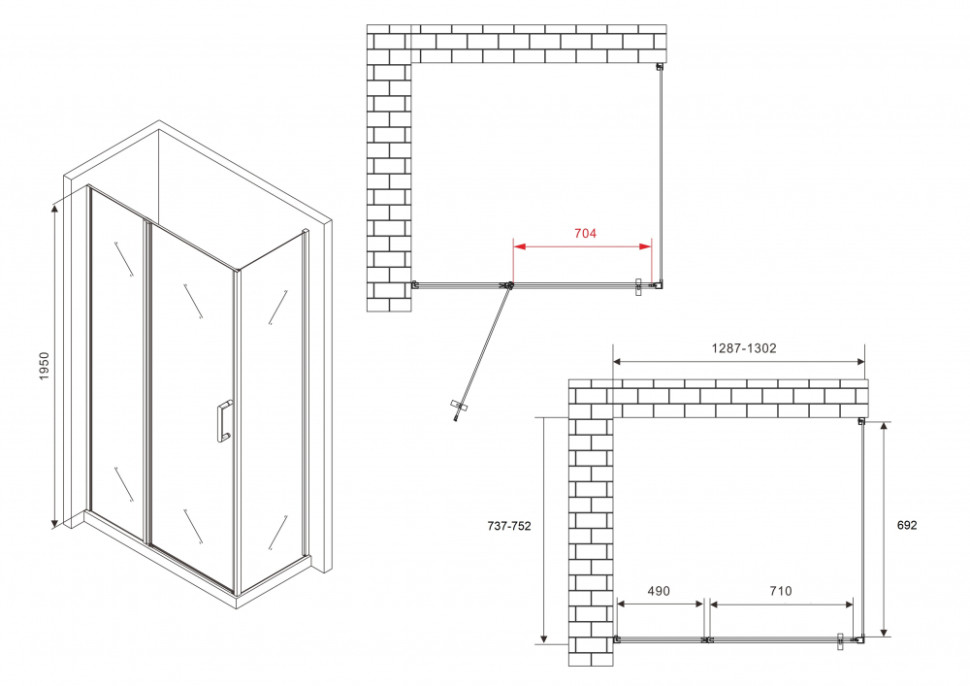 Душевой уголок ABBER Sonnenstrand AG04130S-S75