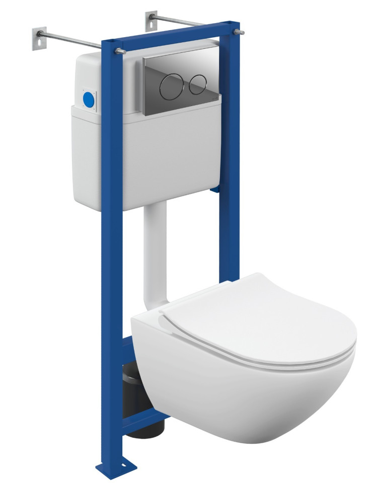 Комплект STREET FUSION Vortex DPL EO slim инсталляция VECTOR кнопка TWINS пластик хром глянец