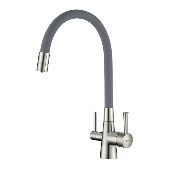 LM3075BN COMFORT Смеситель для кух, с гиб излив, с подключ к фильтру питьевой воды, никель