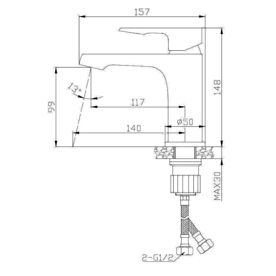 Смеситель для раковины, хром ESKO Doha DH26
