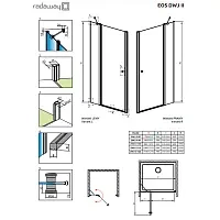 Душевая дверь 1010х1950, правая, прозрачное стекло, хром Radaway Eos II DWJ 3799442-01R