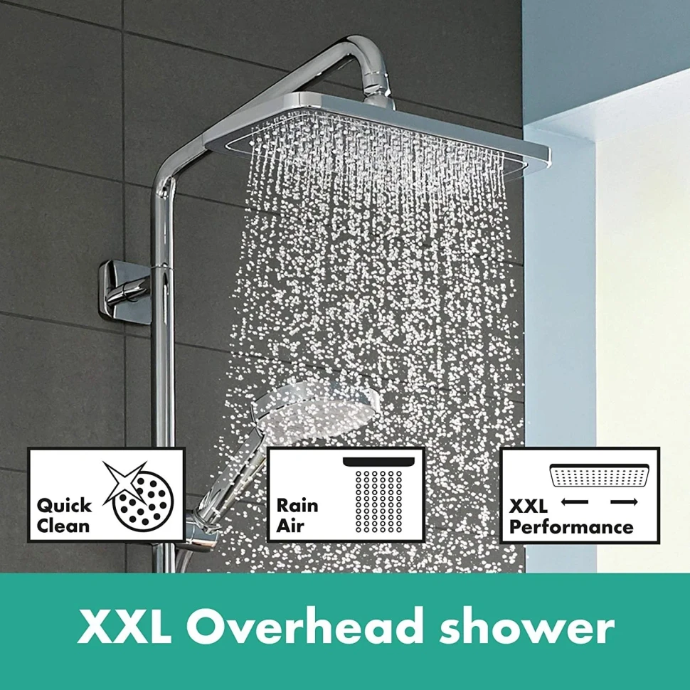 Душевая система с термостатом для душа, хром Hansgrohe Croma E Showerpipe 280 27630000