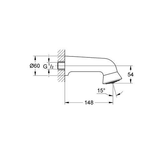 Верхний душ, спортивный, антивандальный, хром Grohe Relexa Plus 60 28948000