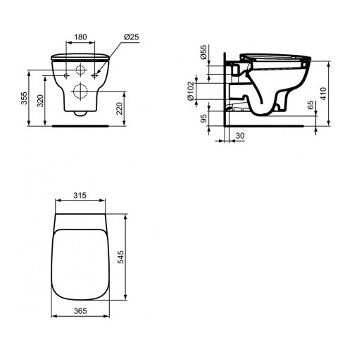 Унитаз подвесной, белый Ideal Standard Esedra AquaBlade T386001