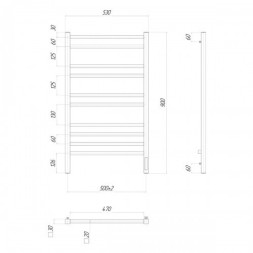 Полотенцесушитель электрический Lemark Unit - LM45910Z (П10 500x900), диммер справа, хром