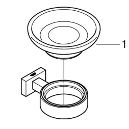 Мыльница с держателем, стеклянная, хром Grohe Essentials Cube 40754001
