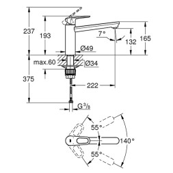 Смеситель для кухни, хром Grohe BauFlow 31688000