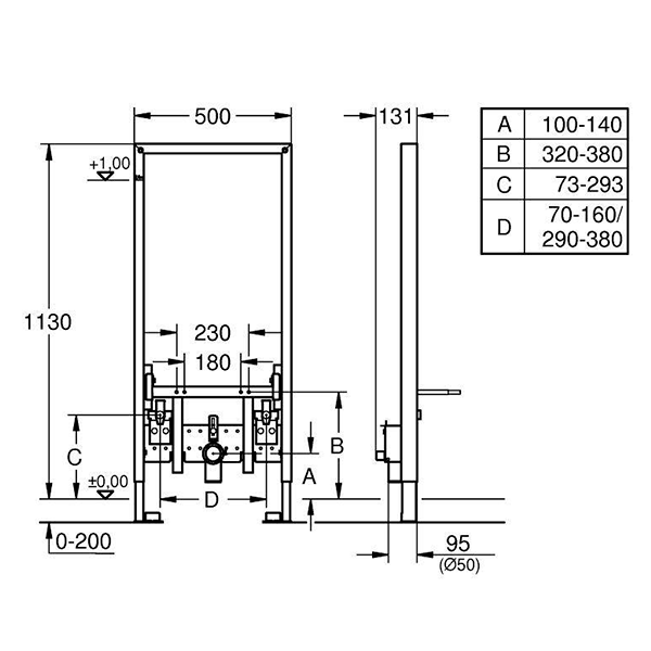 Инсталляция для биде Grohe Rapid SL 38553001