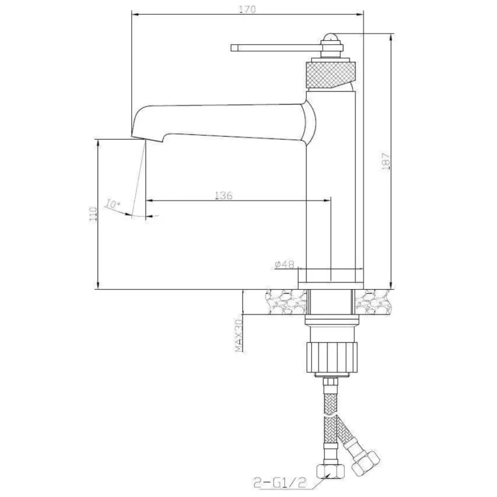 Смеситель для раковины, черный ESKO Bangkok Black BG26B