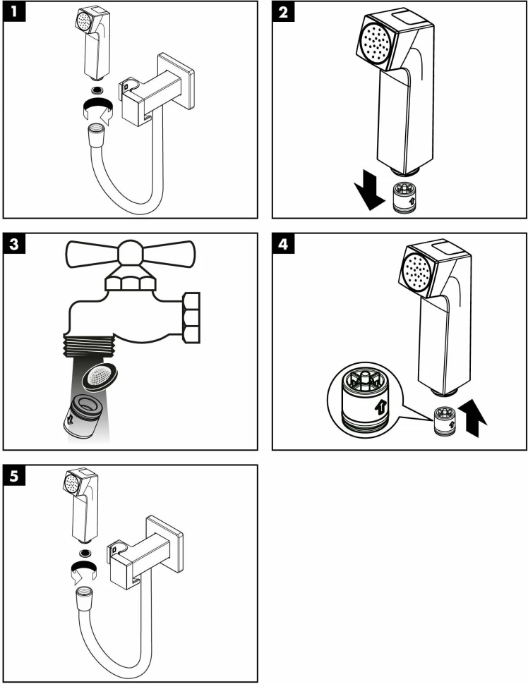 Гигиенический душ с держателем и шлангом 1250, черный Hansgrohe 29231670