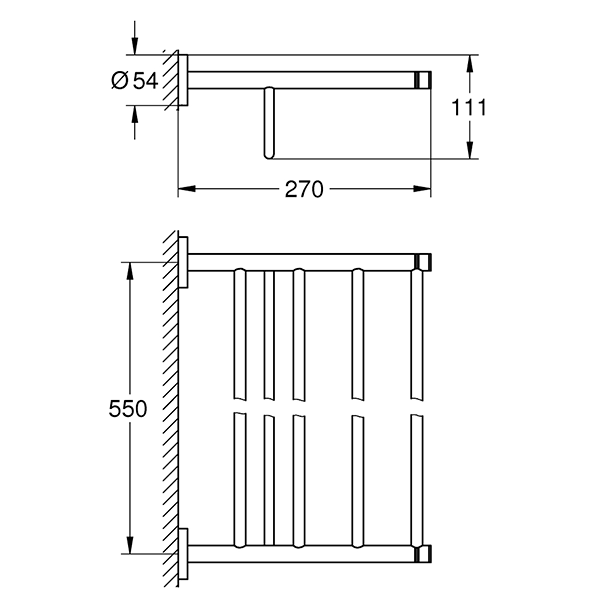 Держатель полотенца полочка Grohe Essentials 604mm 40800001