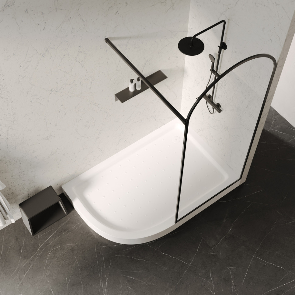 Душевой поддон ABBER AD3E129 R 120х90 асимметричный, акриловый, белый