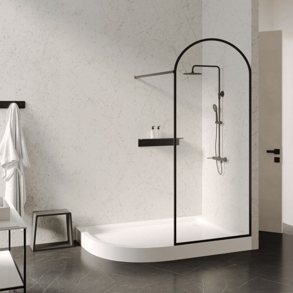 Душевой поддон ABBER AD3E129 R 120х90 асимметричный, акриловый, белый