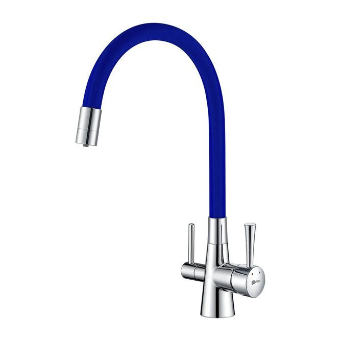 LM3075C-Blue COMFORT Смес-ль для кух, с гиб излив, с подключ к фильтру питьевой воды, хром/синий