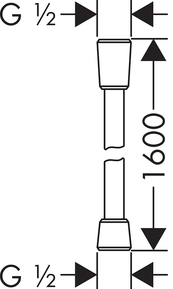 Душевой шланг 1600, золото Hansgrohe Isiflex 28276990