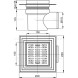 APV10 - Сливной трап 150*150/110 с боковой подводкой пластмассовый, белый