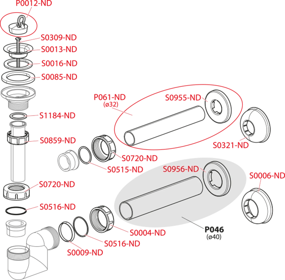Сифон для раковины и биде Alcaplast A45F-DN32