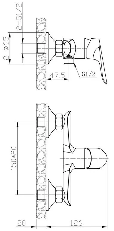 Смеситель для ванны, хром ESKO Baku BK 54