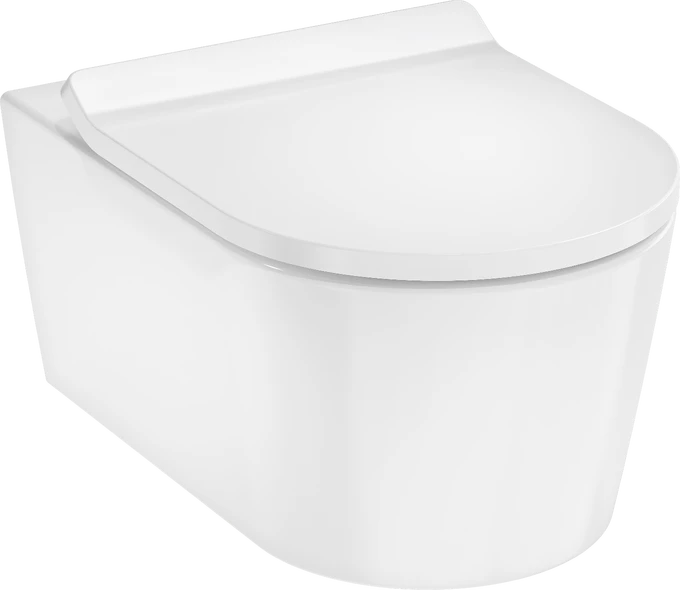 Унитаз подвесной со смывом торнадо и крышкой-сиденьем SoftClose, белый Hansgrohe EluPura S 60344450