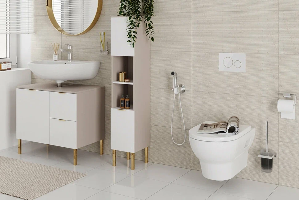 Гигиенический душ с держателем и шлангом 1250, белый Hansgrohe 29231700