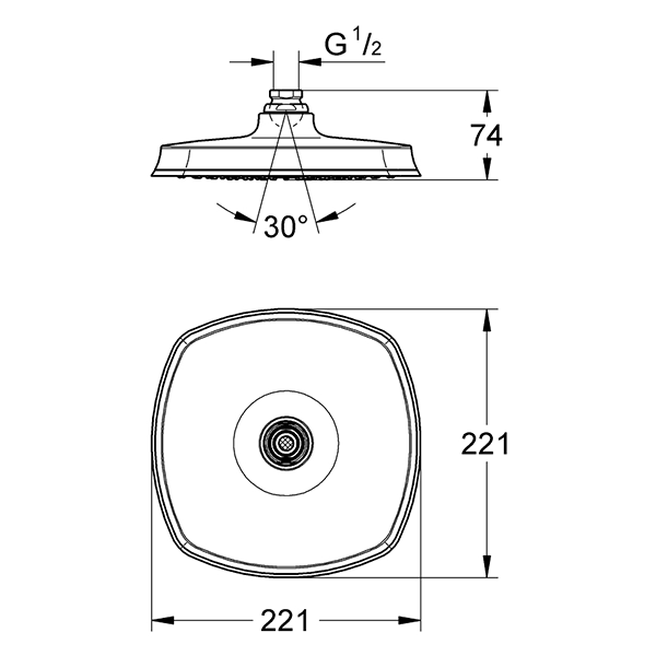 Верхний душ GROHE Grandera 210 27974IG0