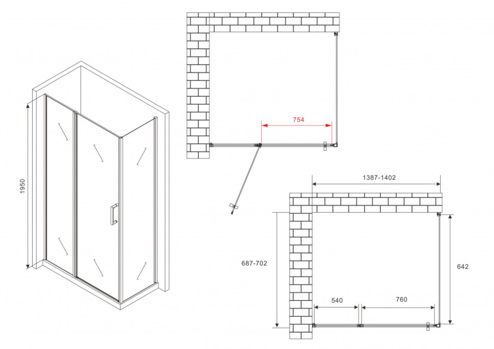Душевой уголок ABBER Sonnenstrand AG04140S-S70