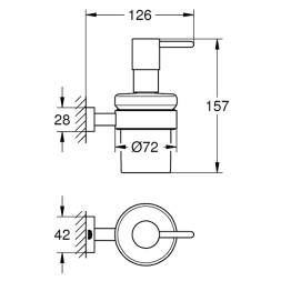 Дозатор жидкого мыла с держателем, хром Grohe Essentials Cube 40756001