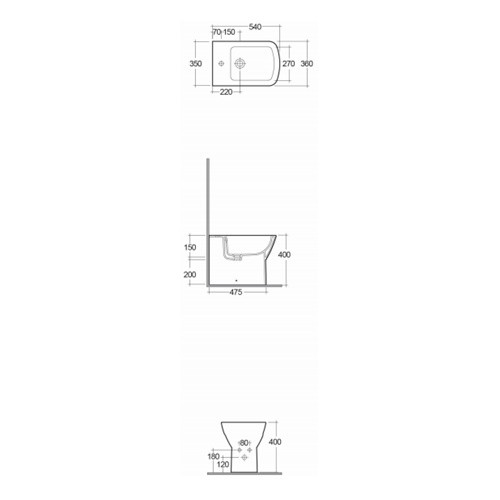 Биде напольное Rak Ceramics Summit SM18AWHA