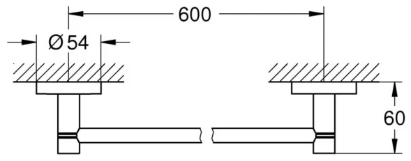 Держатель для банного полотенца 600, суперсталь Grohe Essentials 40366DC1