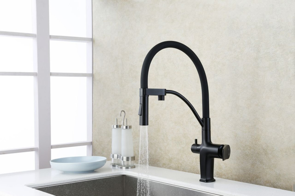 Смеситель для кухни с подключением к фильтру Lemark Bronx - LM3761BL