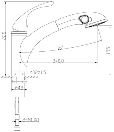 LM5650C Интенс Смеситель для кухни с вытяжным изливом, хром (313AR) (к/к 6)