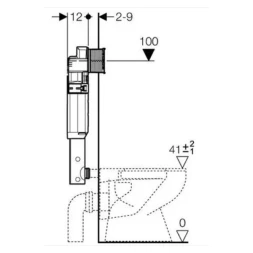 Смывной бачок скрытого монтажа, 12 см Geberit Sigma 109.300.00.5